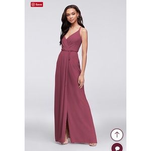 DAVID'S BRIDAL Long Bridesmaid Wrap Dress F19755